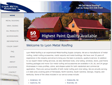 Tablet Screenshot of lyonmetalroofing.com